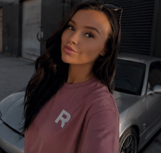 Micro R tee - dusty pink